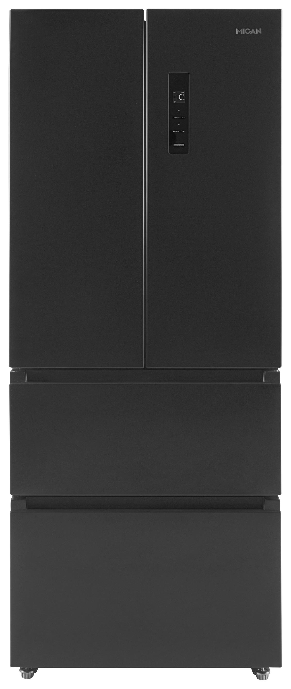 Kühl-Gefrier-Kombination SKMFDFDDID Schwarz - Schwarz, Basics, Glas/Kunststoff (68,6/178/70,3cm) - Mican