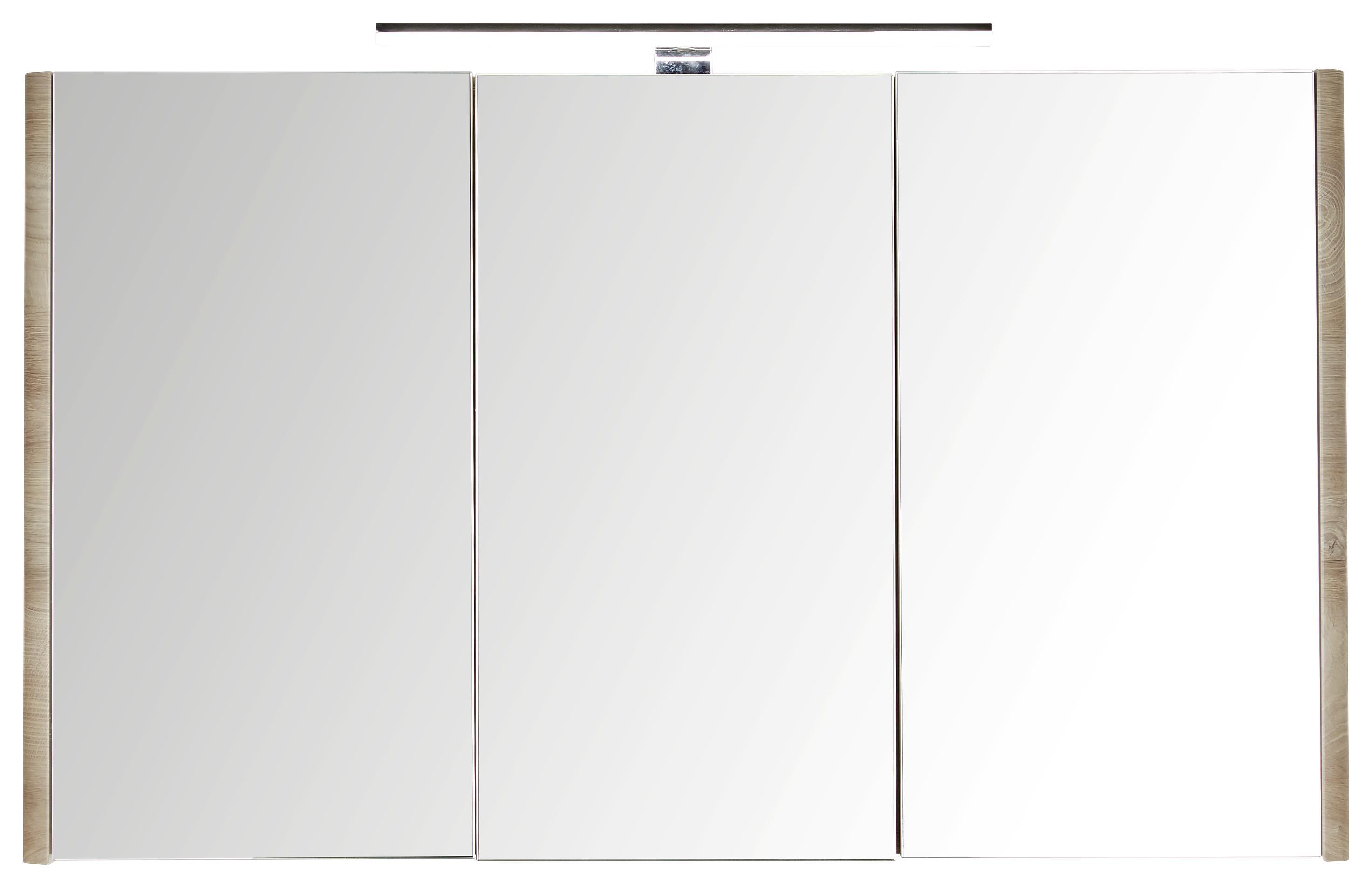 Spiegelschrank Eichefarben - Eichefarben/Naturfarben, MODERN, Glas/Holzwerkstoff (100/60/14cm)