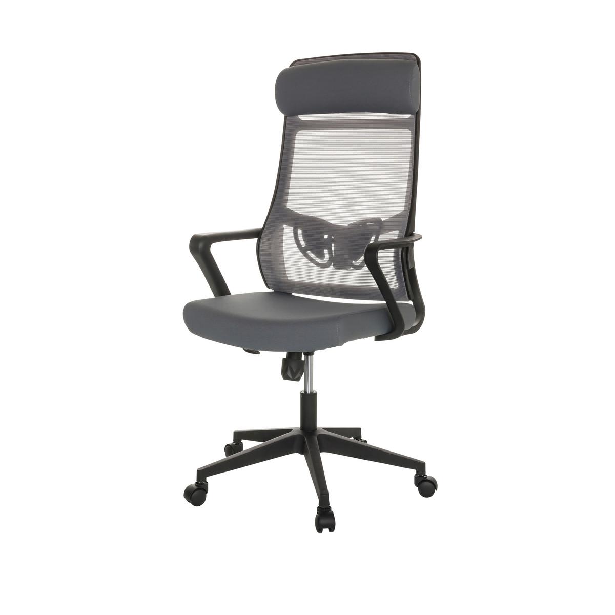 Pisarniški Stol Nekeo, Siva - siva/črna, Basics, umetna masa/tekstil (69/122-132/69cm) - MID.YOU
