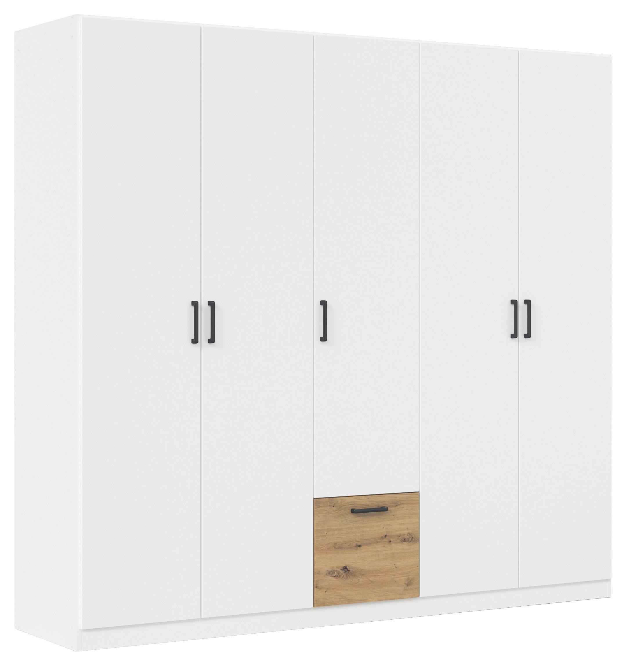 Omara Za Oblačila Bari, Bela, Barva Hrasta - siva/bela, Basics, kovina/leseni material (226/210/54cm) - Boxxx
