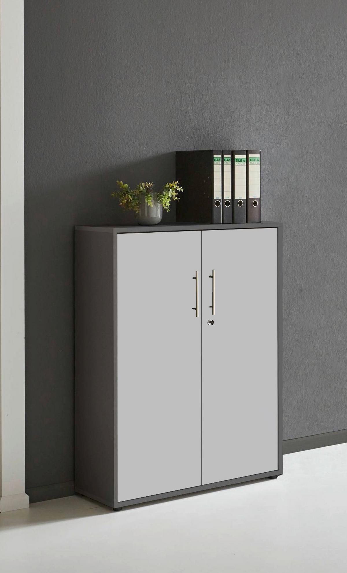 AKTENSCHRANK OFFICE EDITION - Anthrazit/Grau, MODERN, Holzwerkstoff (84,4/113,6/33cm) - MID.YOU