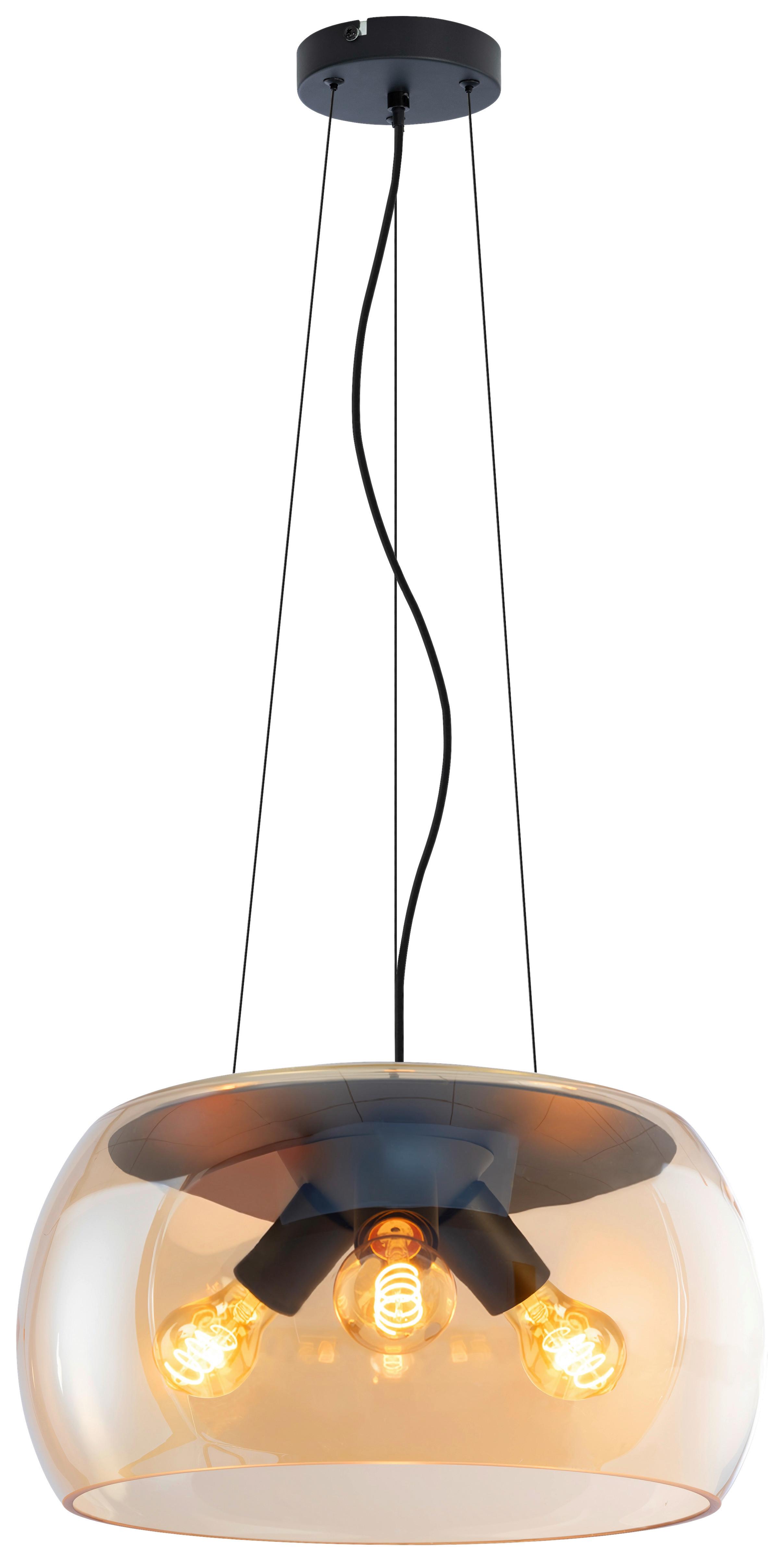 LAMPA WISZĄCA GABRIEL - kolor bursztynowy, Trend, metal/szkło (40/120cm) - Collett's Monde