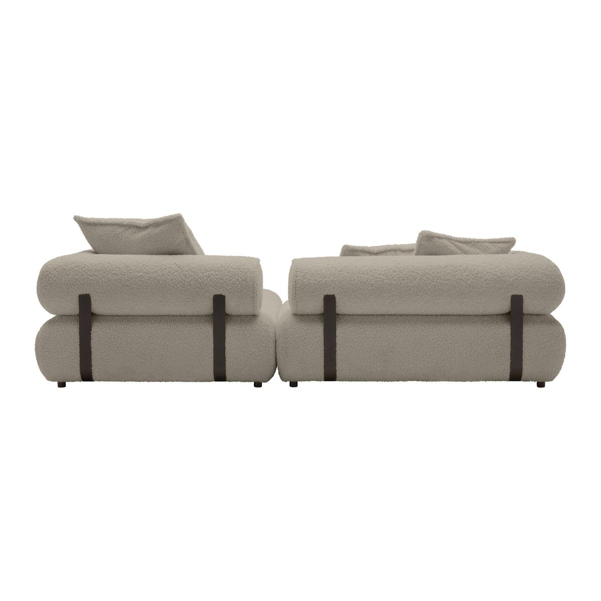 Wohnlandschaft Casimir Silberfarben - Silberfarben/Schwarz, LIFESTYLE, Kunststoff/Textil (310/180cm) - Premium Living