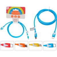 Usb Töltőkábel Rainbow - sárga/piros, műanyag (100cm)