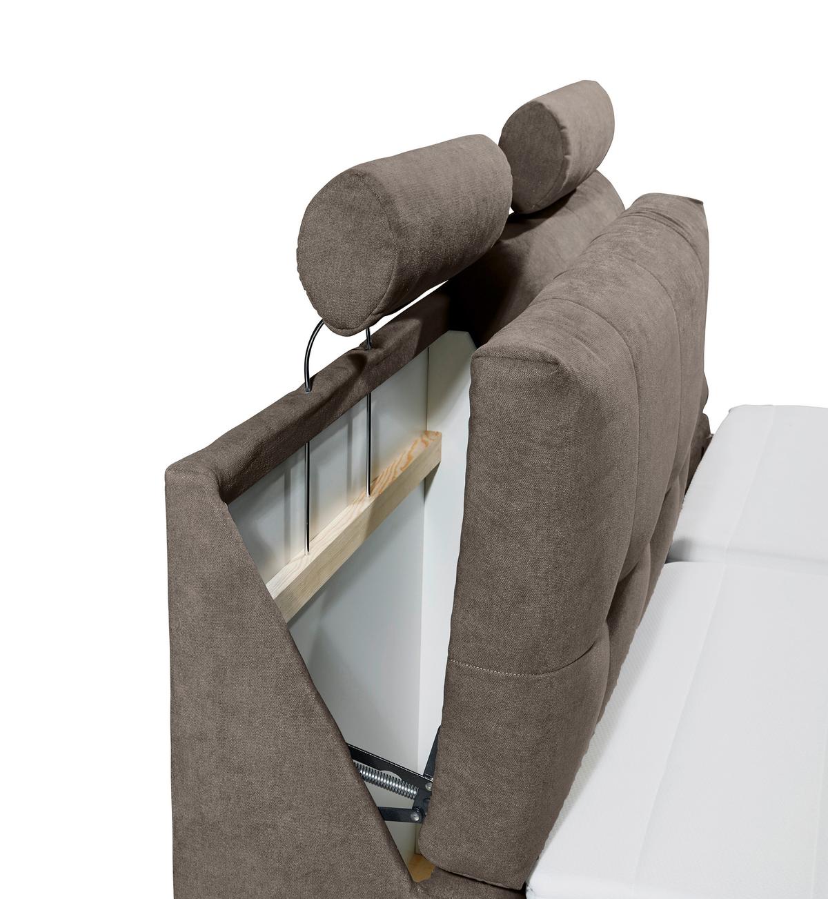 Boxspringbett Palermo elektrisch 180x200cm Braun - Silberfarben/Braun, MODERN, Holzwerkstoff/Kunststoff (180/200cm) - MID.YOU