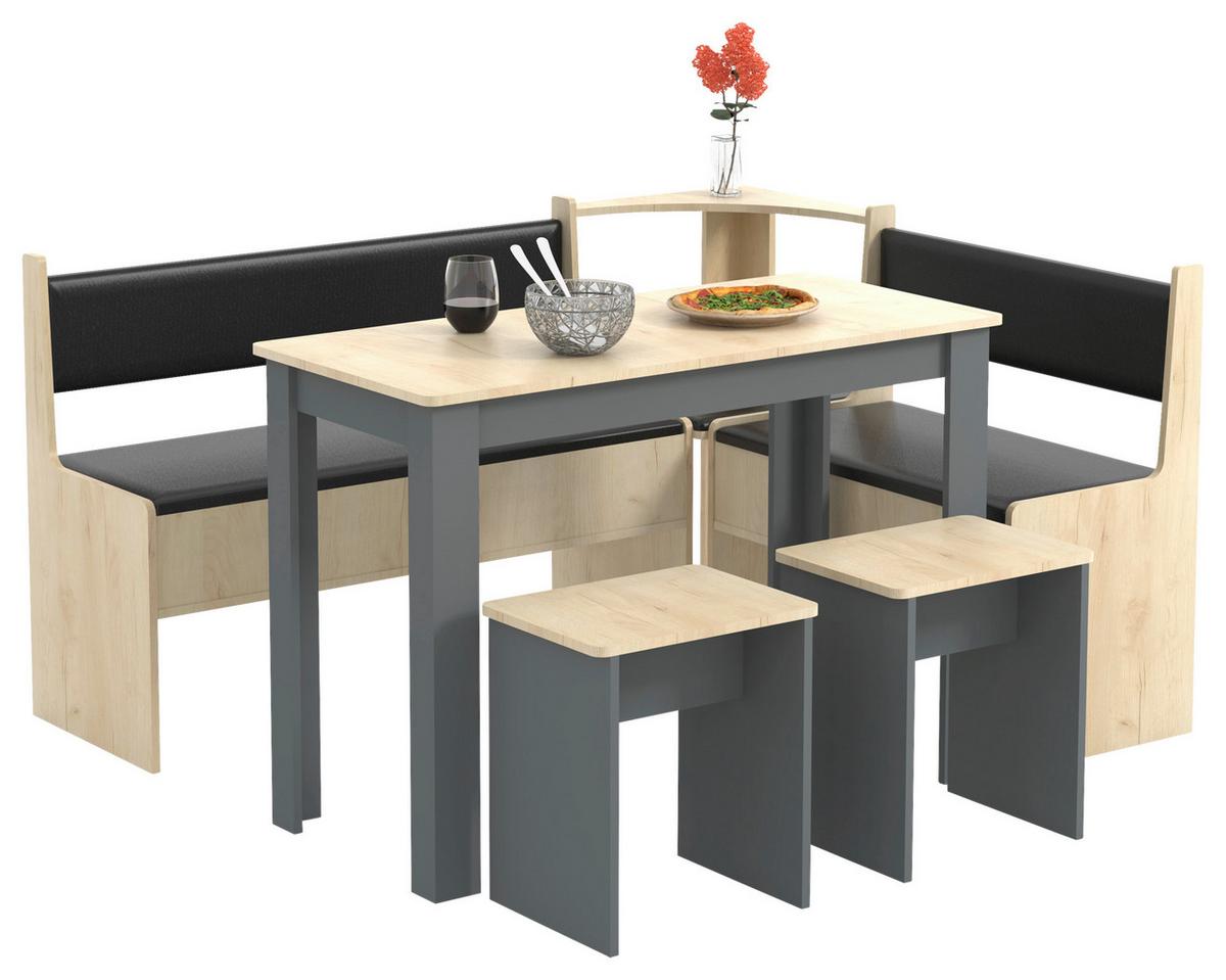Kotna Garnitura Esal, Siva, Hrast - antracit, Moderno, leseni material (153/115cm) - MID.YOU