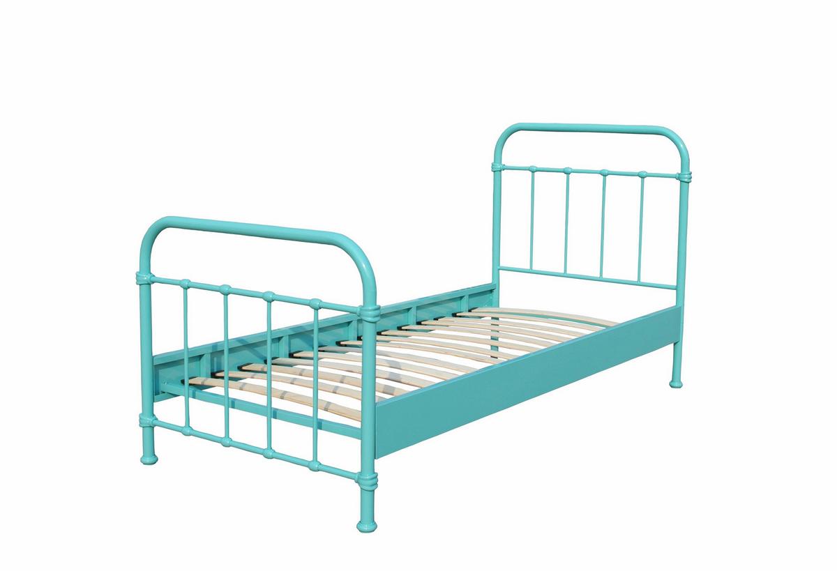 Kinder-/Juniorbett New York ca. 90x200 cm Türkis - Türkis, ROMANTIK / LANDHAUS, Metall (90/200cm) - MID.YOU