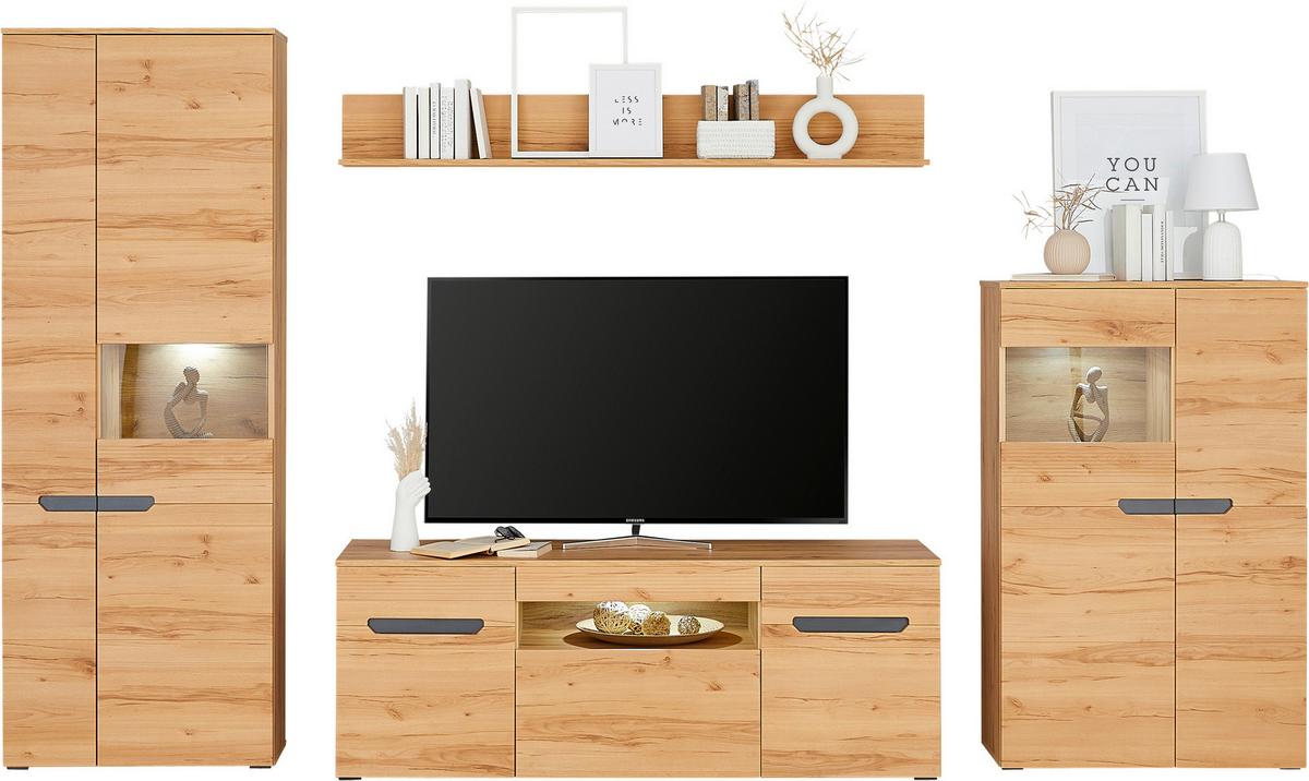 Vitrină ALANA - Modern, sticlă/material pe bază de lemn (71,8/195,4/33cm) - Modern Living
