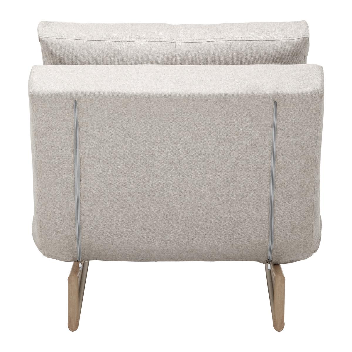 Schlafsessel Malic Beige Webstoff - Eichefarben/Beige, MODERN, Textil/Metall (80/84/90cm) - Bessagi Home
