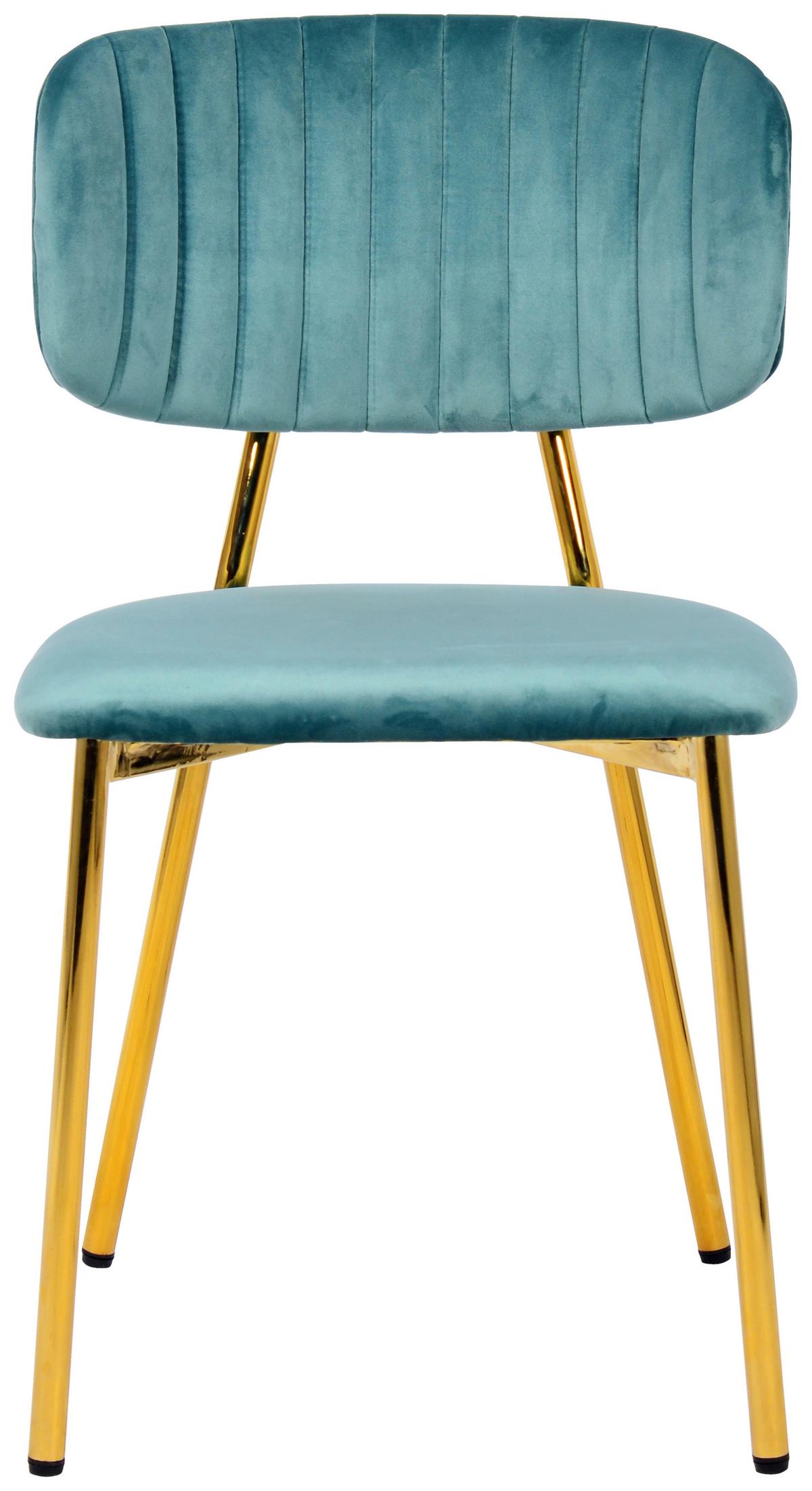 STUHL-SET GISELLE 125 - Goldfarben/Grün, Design, Kunststoff/Metall (47/80/51cm) - Kayoom