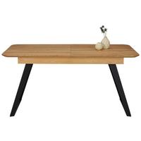 Ausziehtisch aus Eiche Massiv - Schwarz, Modern, Holz (160-210/90/76cm) - Zandiara