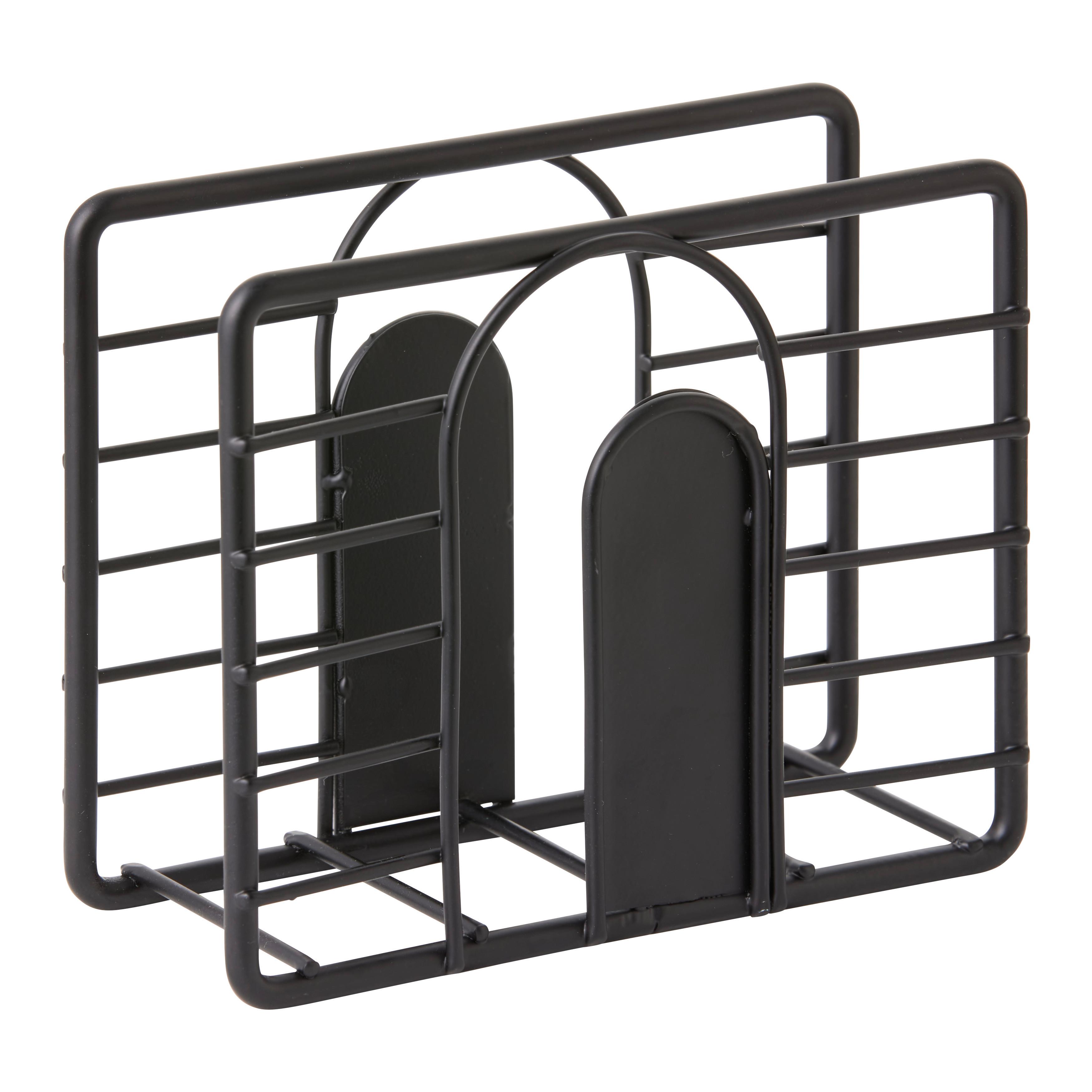 Suport pentru șervețele Blacky - negru, Modern, metal (12,5/5/10cm) - Mömax