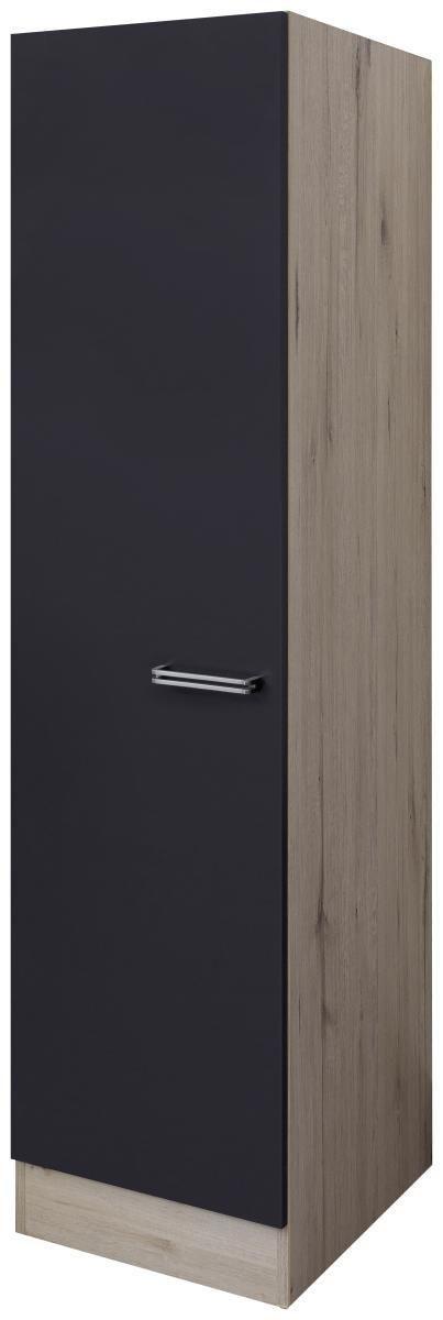 Geschirrschrank Anthrazit/Eiche - Edelstahlfarben/Eichefarben, MODERN, Holzwerkstoff/Metall (50/200/57cm) - FlexWell
