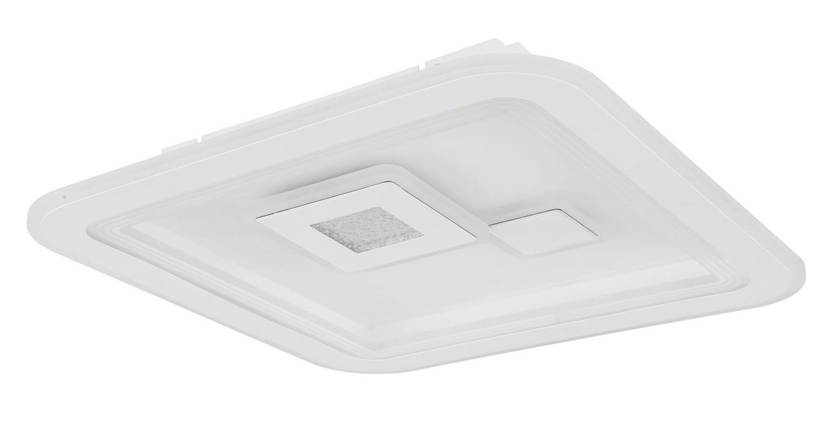 LED-Deckenleuchte Valeria in Opal/Weiß max. 40 Watt - Klar/Opal, Design, Kunststoff/Metall (46,6/46,6/7,4cm) - Globo