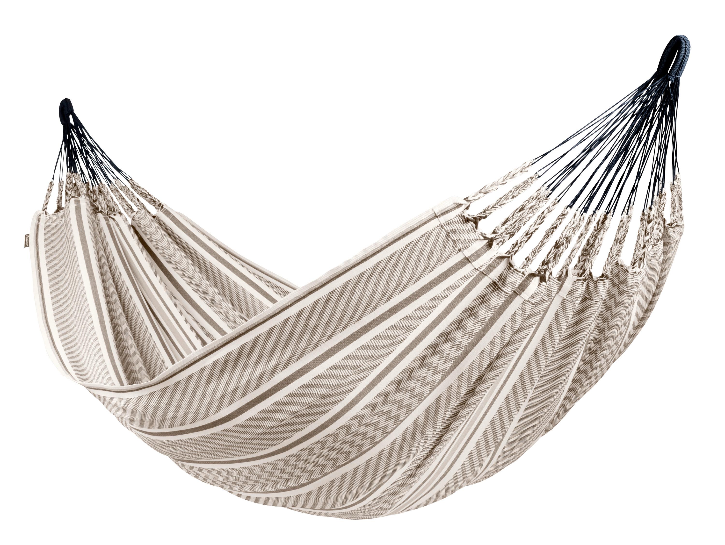 Hängematte Classic Double Hammock Grau/Weiß - Dunkelgrau/Hellgrau, KONVENTIONELL, Textil (160/350cm) - La Siesta