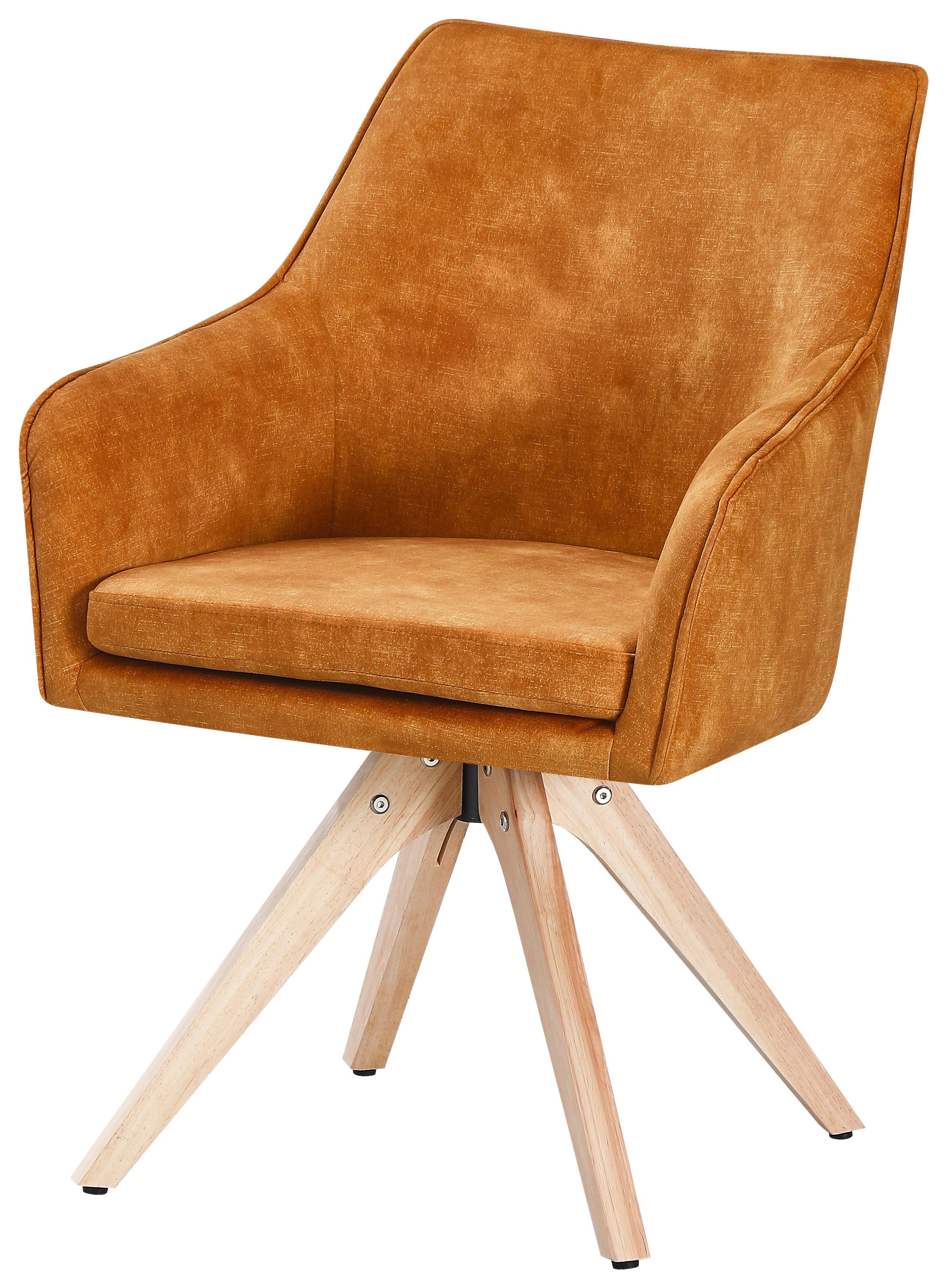 Stol Lisa, Zlata - zlate barve/siva, Konvencionalno, tekstil/les (62/83/63cm)