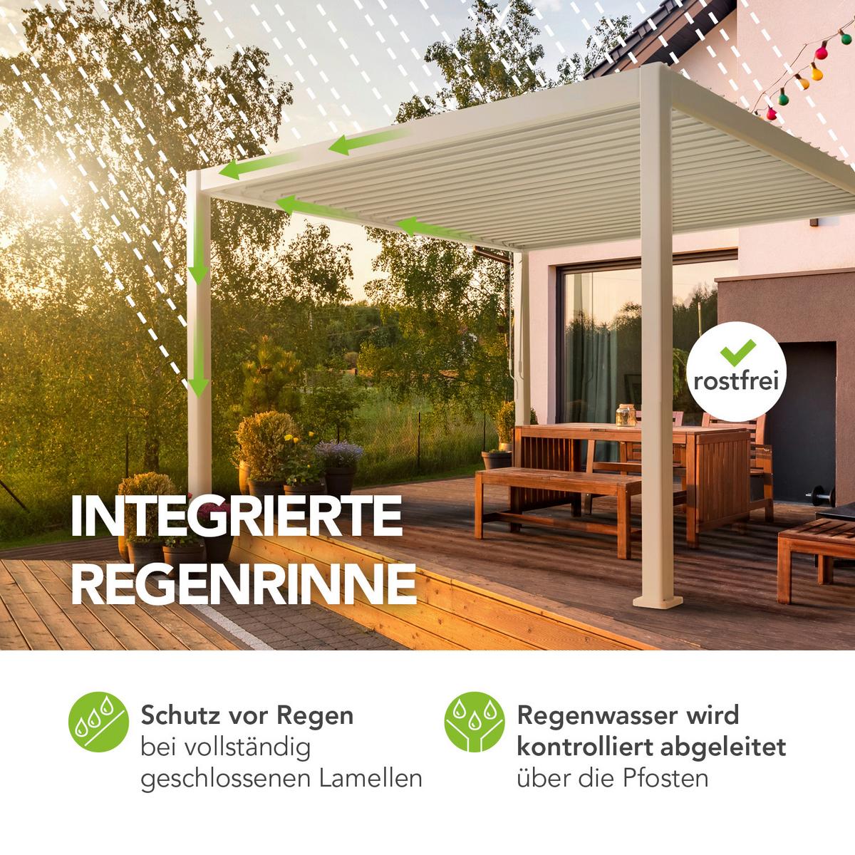 PERGOLA DELUXE 3X4M WEISS - Basics (400/255/300cm) - Gardenson