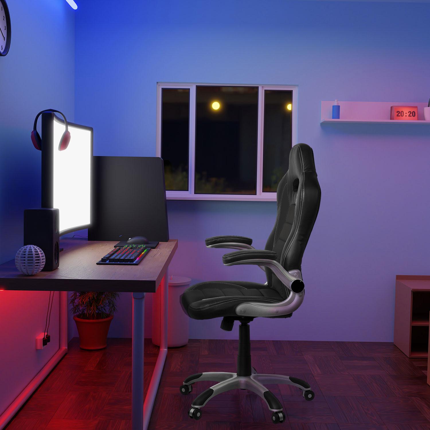 Gaming Stol Game Sport, Črna - črna/bela, Moderno, umetna masa/tekstil (64/118/57cm) - MID.YOU