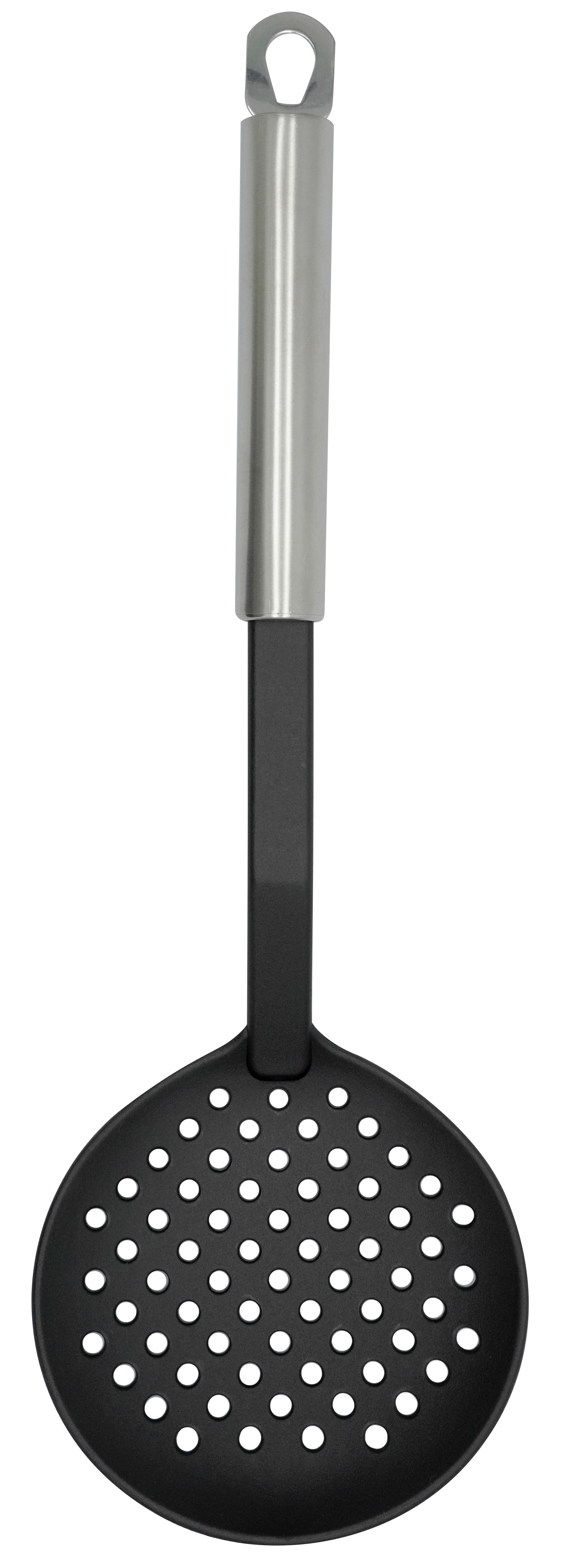 Abseihlöffel Classic in Schwarz - Silberfarben/Schwarz, Konventionell, Kunststoff/Metall (34,5cm) - Modern Living