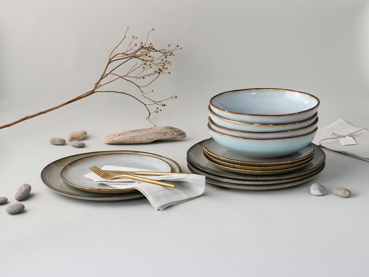 ZASTAWA STOŁOWA 14438 - szary, Basics, ceramika (32/29/31,5cm) - Creatable