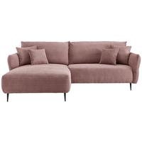 Sedežna Garnitura Vanilla, Roza - roza/črna, Design, kovina/tekstil (178/264-302cm) - Modern Living