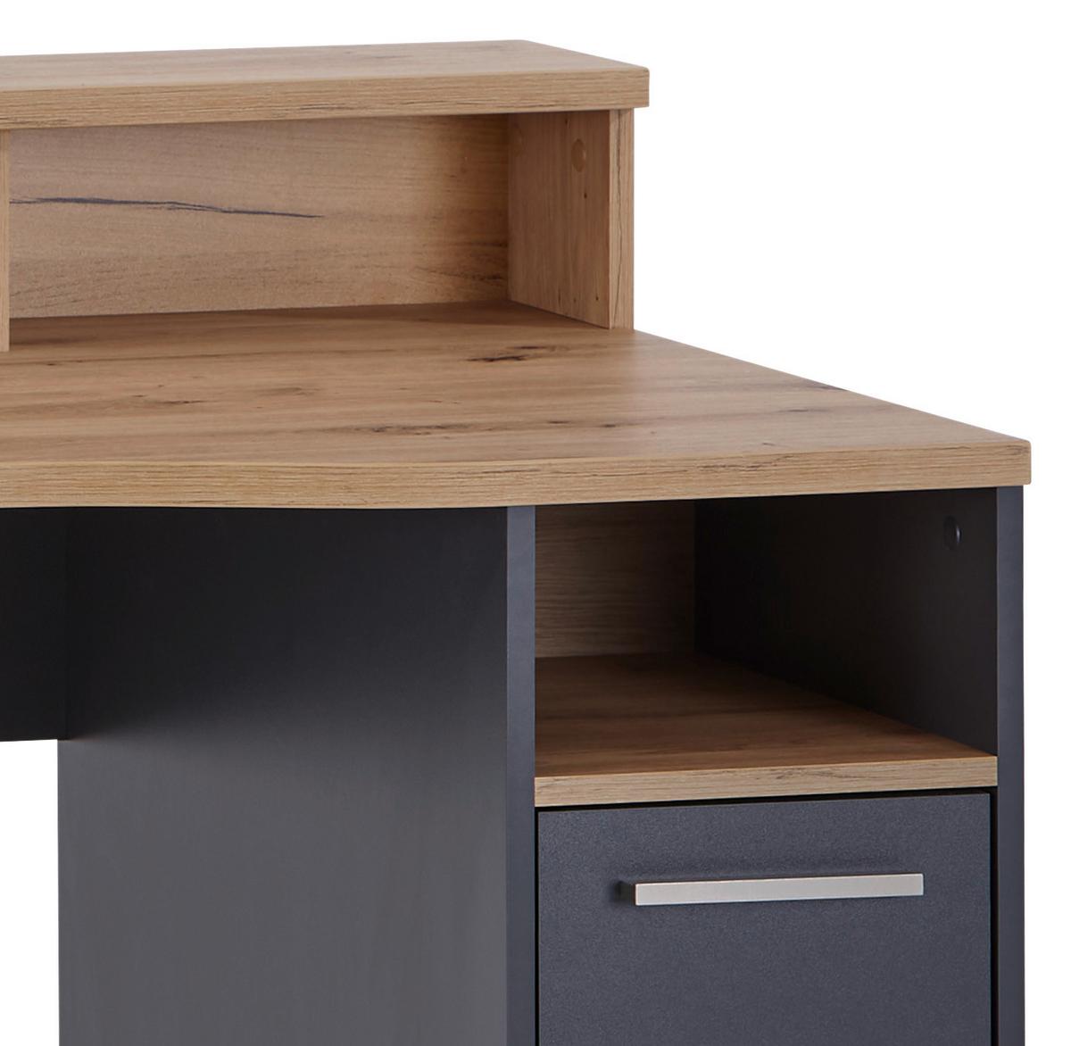 Računalniška Miza Speed, Antracit, Hrast - barve hrasta/antracit, Moderno, kovina/leseni material (160,2/91,9/70cm)