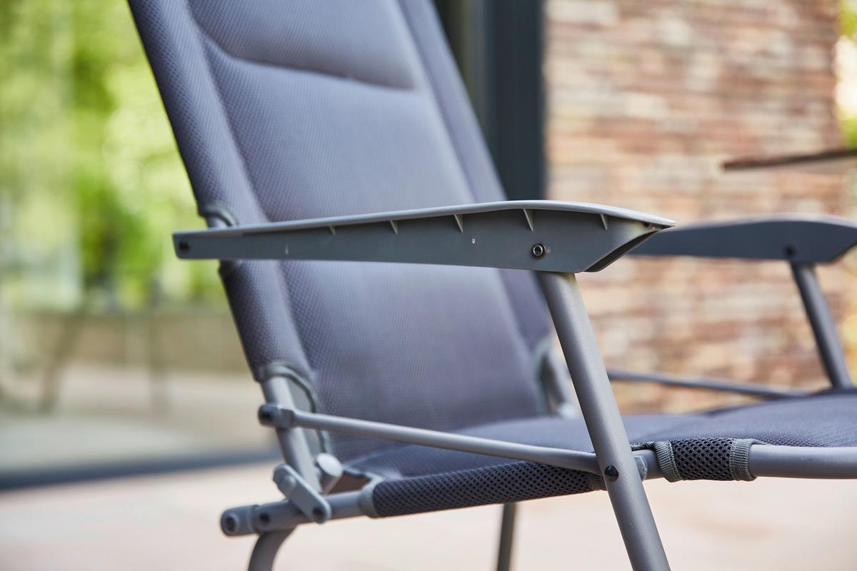 Campingtisch Set Premium mit Klappstühlen - Anthrazit/Schwarz, KONVENTIONELL, Kunststoff/Textil - Siena Garden