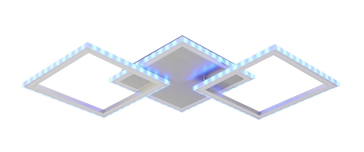 Led Mennyezeti Lámpa Qinton - alumíniumszínű, Romantik / Landhaus, műanyag/fém (95/44/7,3cm) - Premium Living