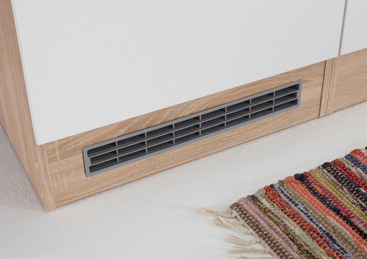 MEBLE KUCHENNE BEZ SPRZĘTÓW ANDY - kolor srebrny/biały, Modern, materiał drewnopochodny/tworzywo sztuczne (280cm) - MID.YOU