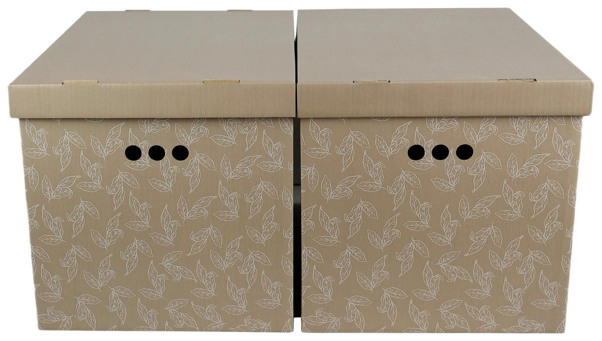 Box mit Deckel Jimmy, 2 Stk. - Weiss/Rosa, Karton (44,3/33,5/32,5cm) - Mömax