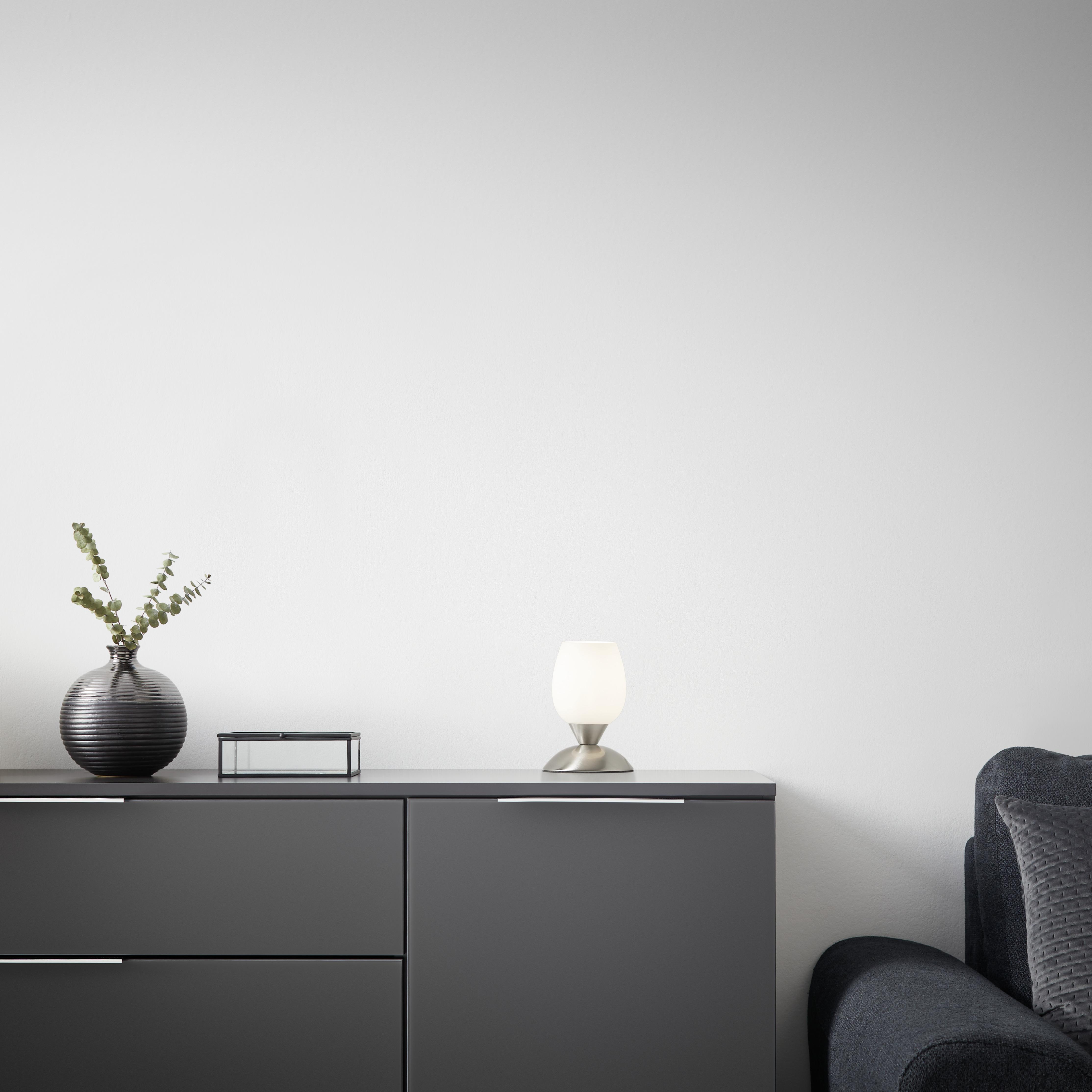 BORDSLAMPA CUP - vit/silver, Modern, metall/glas (12,5/12,5/18cm) - Mömax