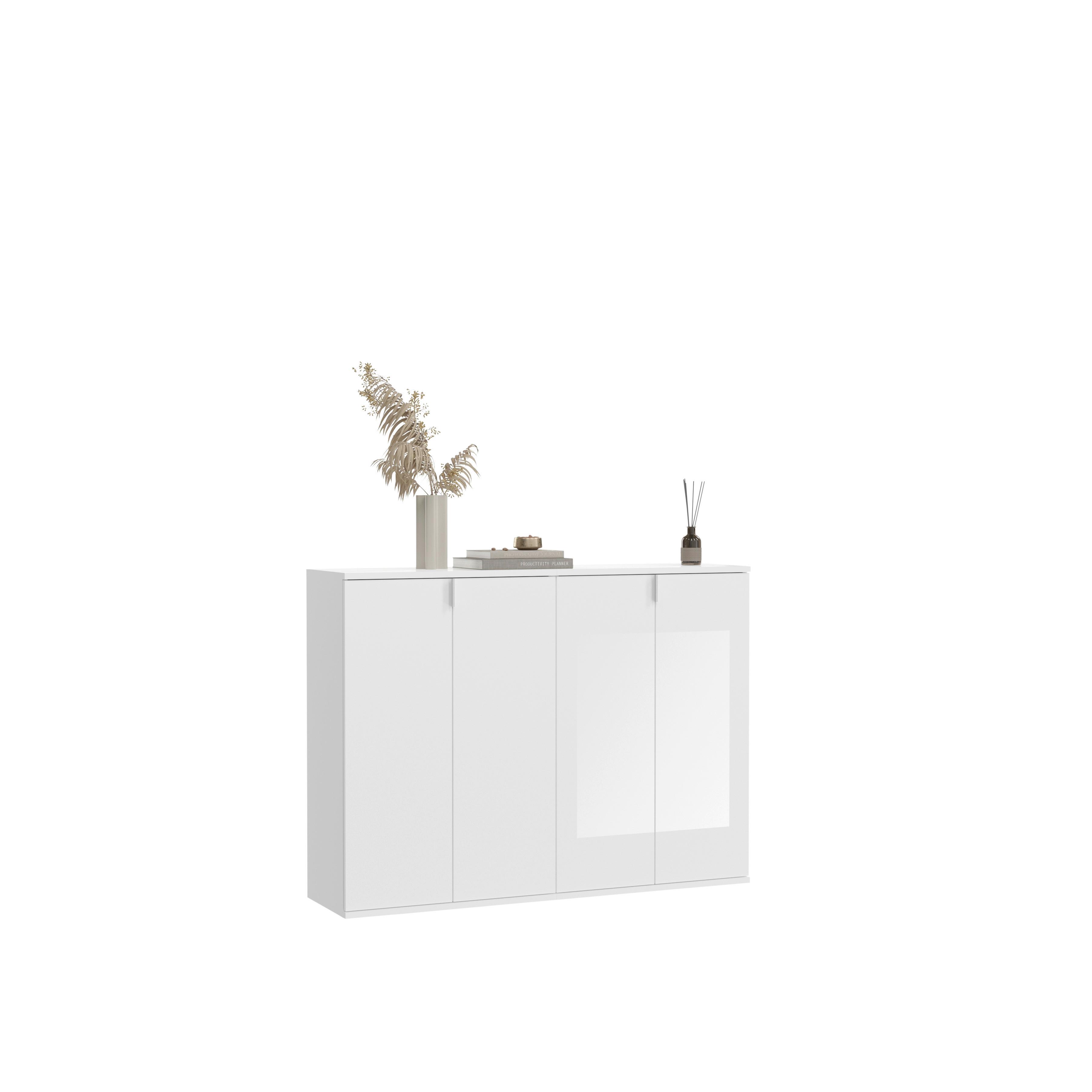 Komoda Projekt X - bijela visoki sjaj, Moderno, drvni materijal (122/97/34cm) - Modern Living