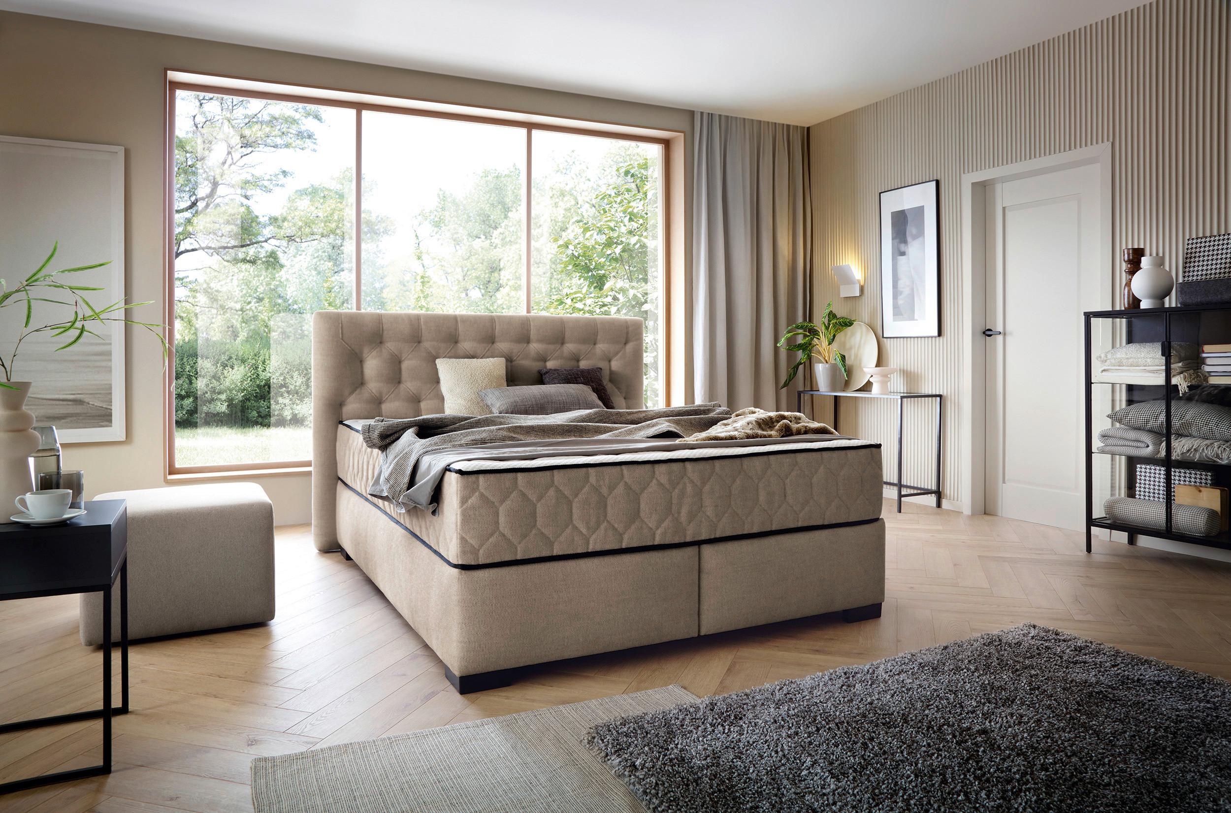 Boxspring Krevet Prestige - svijetlo smeđa, Moderno, plastika (180/200cm) - Premium Living