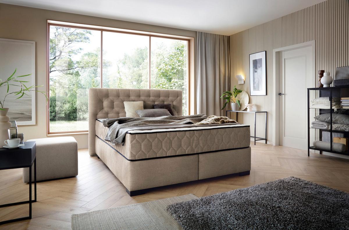 Boxspring Krevet Prestige - svijetlo smeđa, Moderno, plastika (180/200cm) - Premium Living