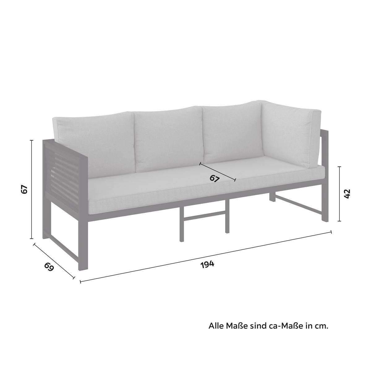 DiningLoungeset Pergolina Weiß Metall/Outdoorstoff +Abdeckung - Schwarz/Weiß, MODERN, Kunststoff/Textil (194/245cm) - Bessagi Garden