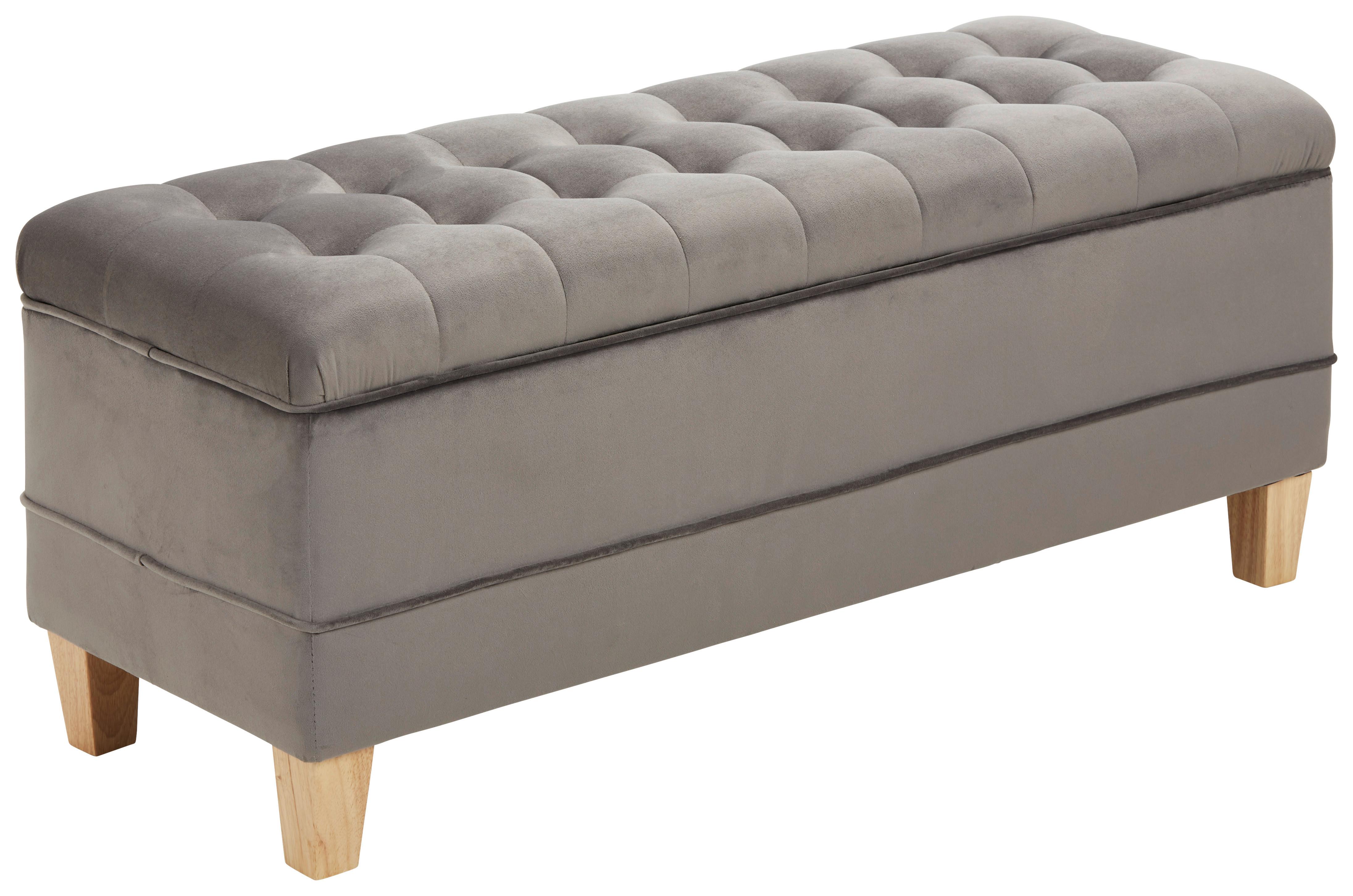 Klop Alissa -Exklusiv- - siva/naravne barve, Moderno, tekstil/les (110/45/42cm) - Mömax