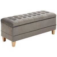 Ülőke Szürke Bársonyhuzattal Alissa - natúr/szürke, Modern, textil/fa (110/45/42cm) - Mömax