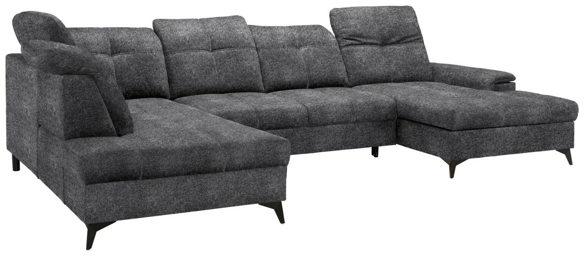 Wohnlandschaft Sierra Grau - Grau, Modern, Textil/Metall (181-230/90-106/364cm) - Mömax