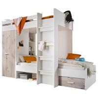 Pograd Maxi, Bela, 90x200cm - barve hrasta/bela, Konvencionalno, leseni material (269/180/115cm)