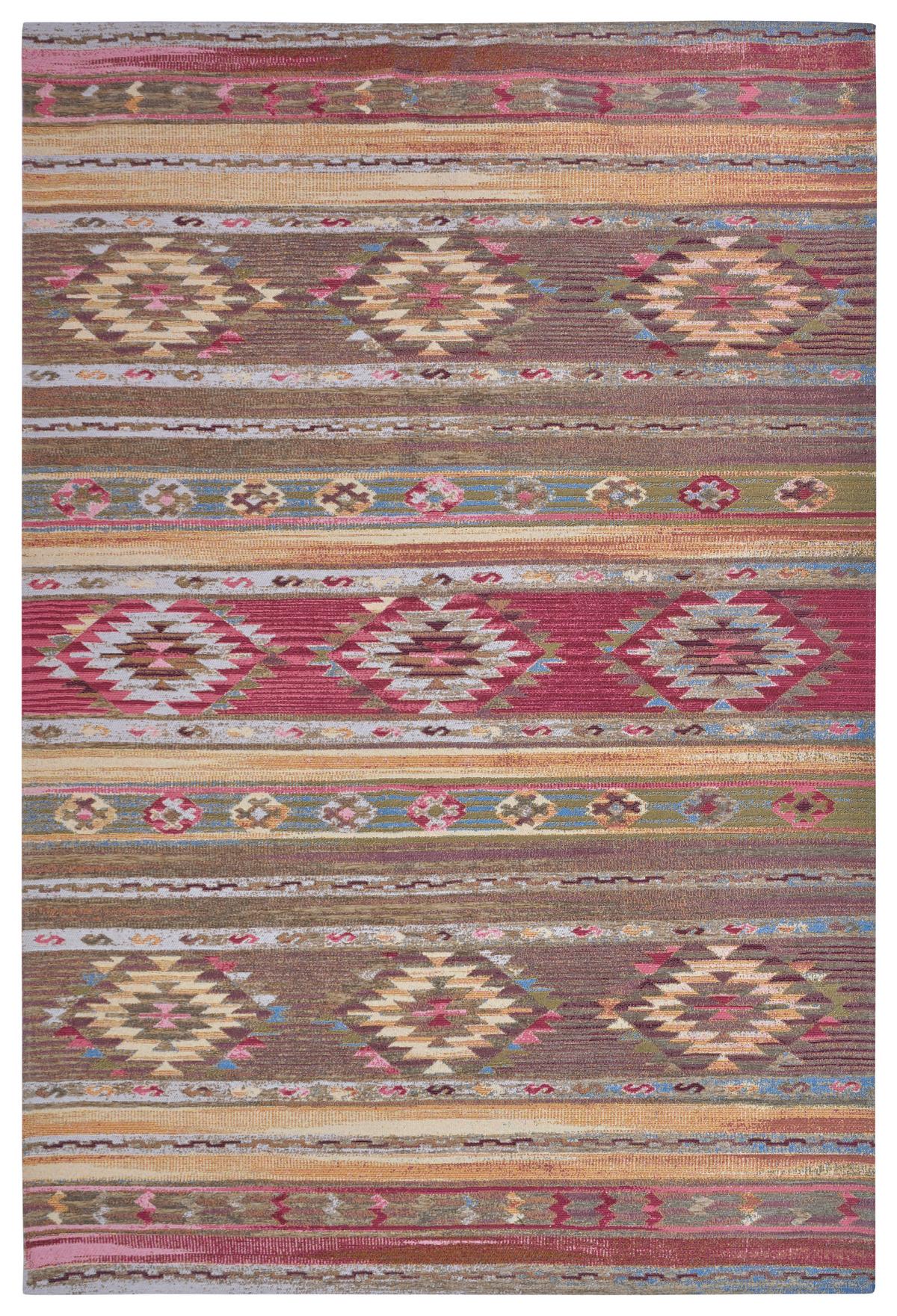 Flachwebeteppich Necla Multicolor ca. 60x90cm - Multicolor, Design, Kunststoff/Textil (60/90cm)