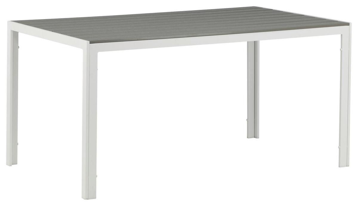 Gartentisch Break ca. 150x90 cm Grau/Weiß - Weiß/Grau, KONVENTIONELL, Holz/Metall (150/90/75cm) - Gardenson