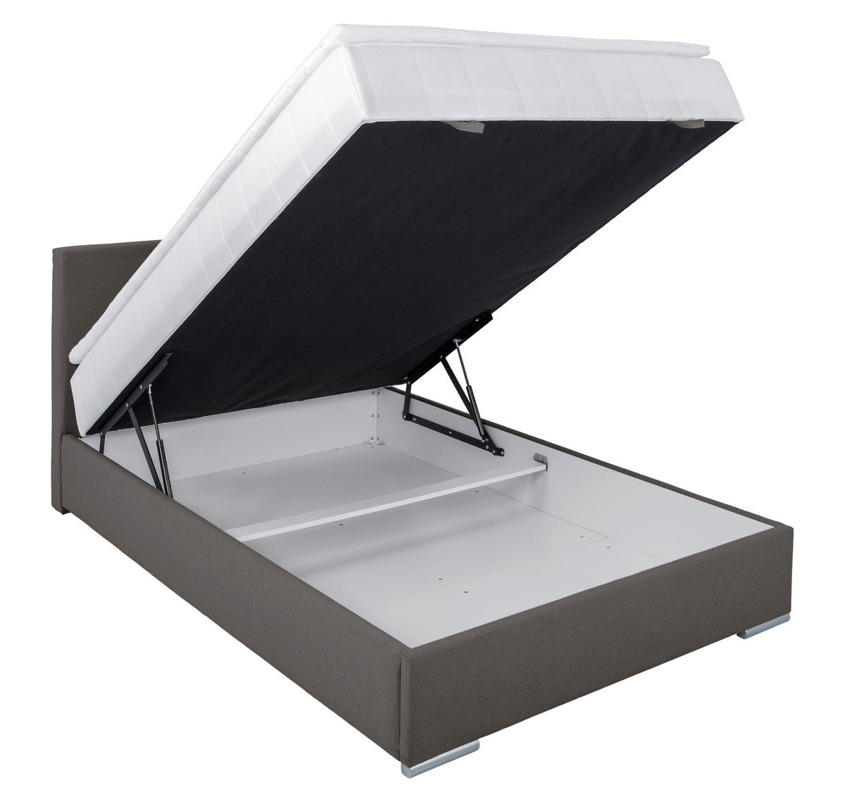 Tapecirani Krevet Cosi - boje kroma/antracit, Konvencionalno, drvo/metal (140/200cm)