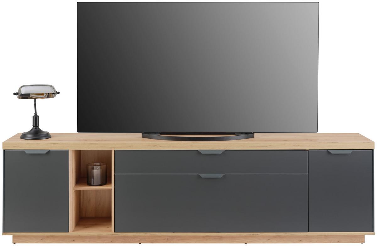 Comodă TV JAKE - stejar Artisan/antracit, Trend, material pe bază de lemn (213/61,5/38cm) - Modern Living