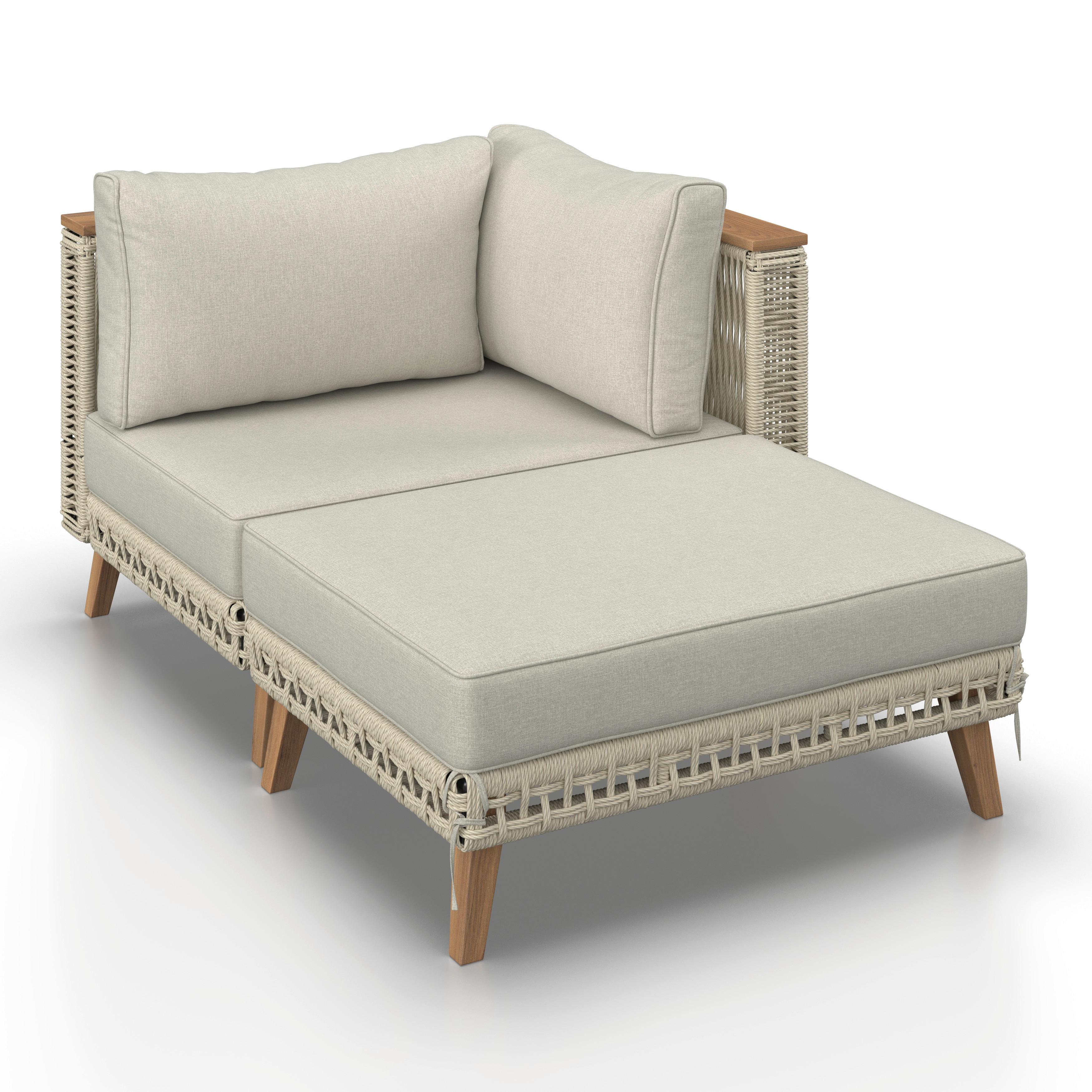 LOUNGEGRUPP MARILOU - ljusgrå/cremefärgad, Modern, metall/trä - Bessagi Garden