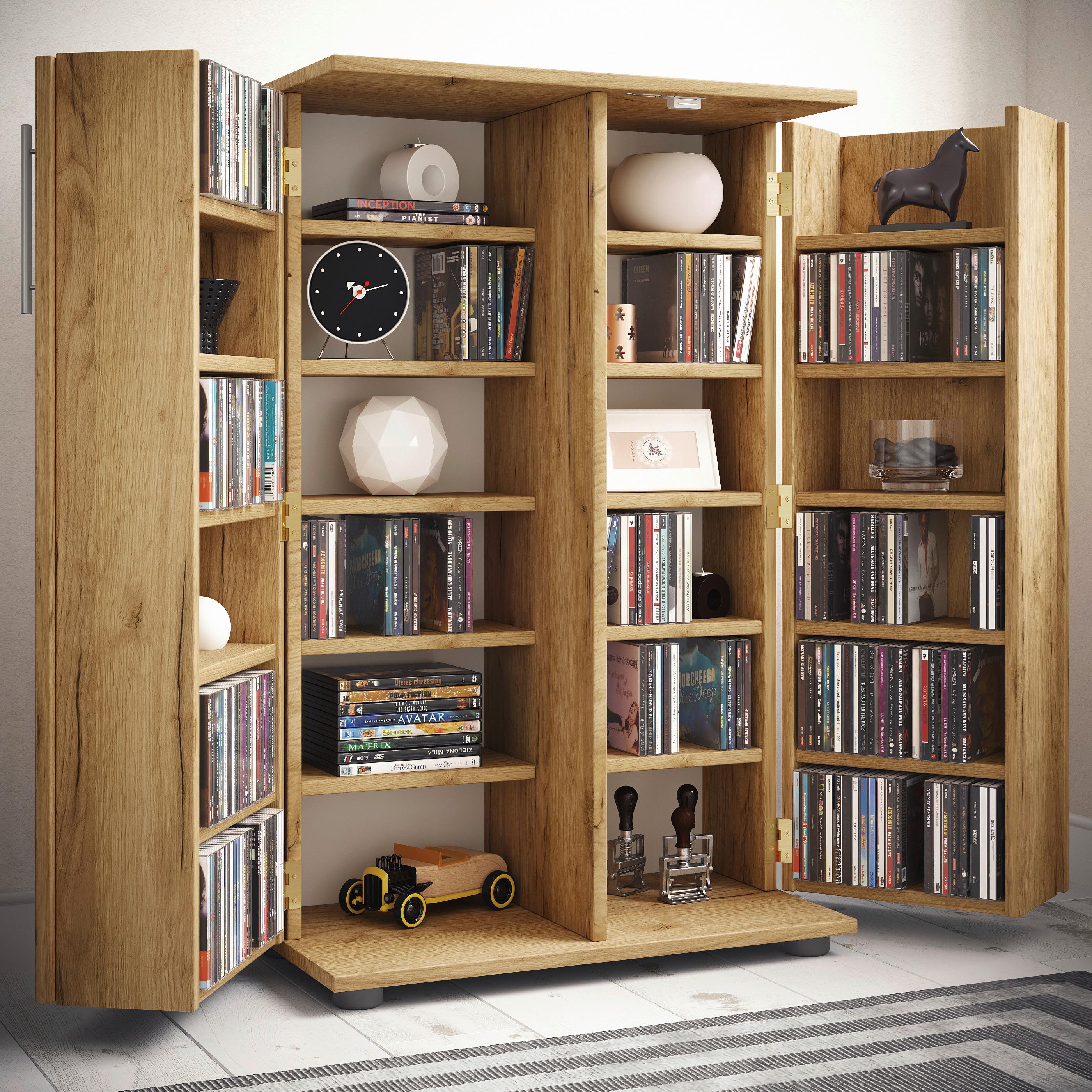 CD-REGAL ENGALO XL - Honigeiche/Schwarz, Design, Holzwerkstoff/Kunststoff (60/93/31cm) - MID.YOU