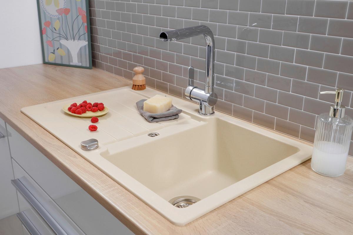 Pomivalno Korito Austin, 86x50cm - krem barve, Design, kamen (86/21/50cm) - Respekta