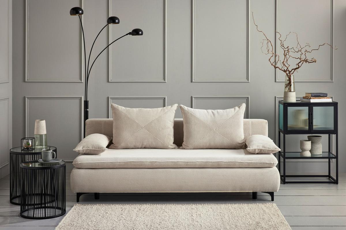 Canapea extensibila PASSO - crem/ecru, Modern, textil (202/73/97cm) - Mömax