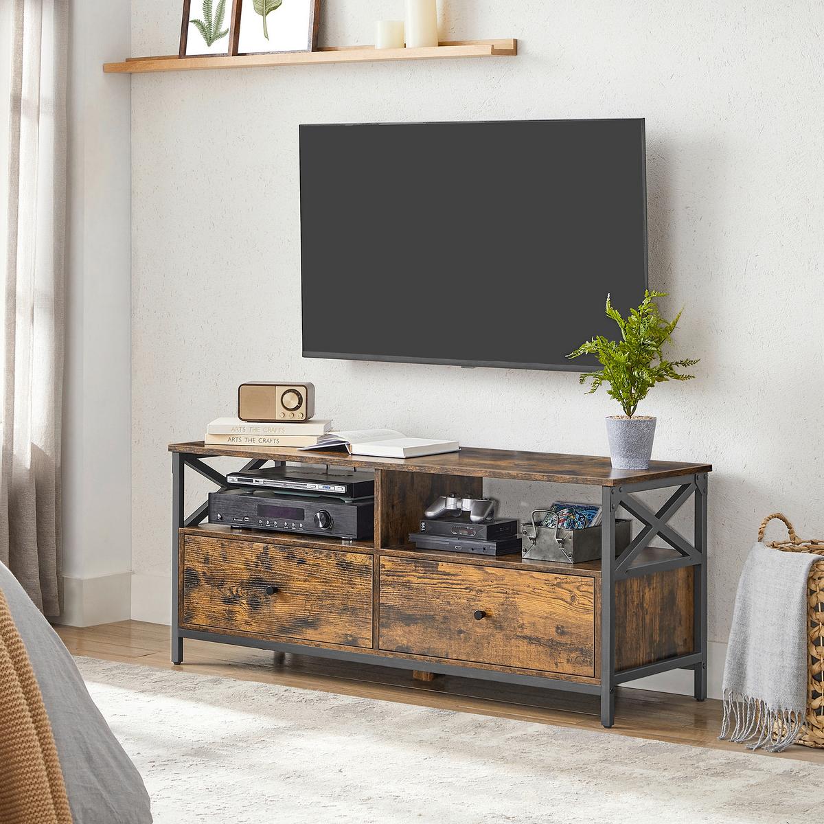 TV-ELEMENT TV STAND - Dunkelbraun/Schwarz, MODERN, Holzwerkstoff/Metall (120/50/40cm) - MID.YOU