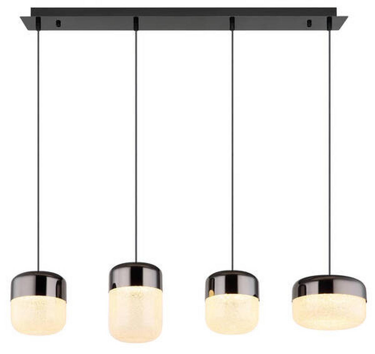 LED-Hängeleuchte Cristallica Graphitfarben max. 40 Watt - Klar/Graphitfarben, Design, Glas/Metall (99/20cm) - Globo