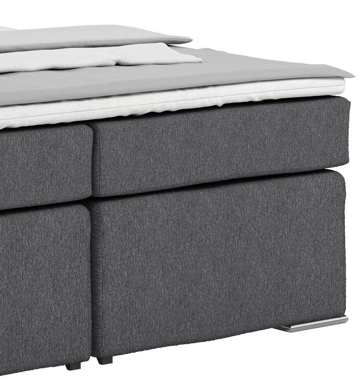 Boxspring Krevet Nero - siva/boje kroma, Konvencionalno, tekstil/metal (160/200cm) - Best Price